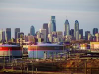 De skyline van Philadelphia