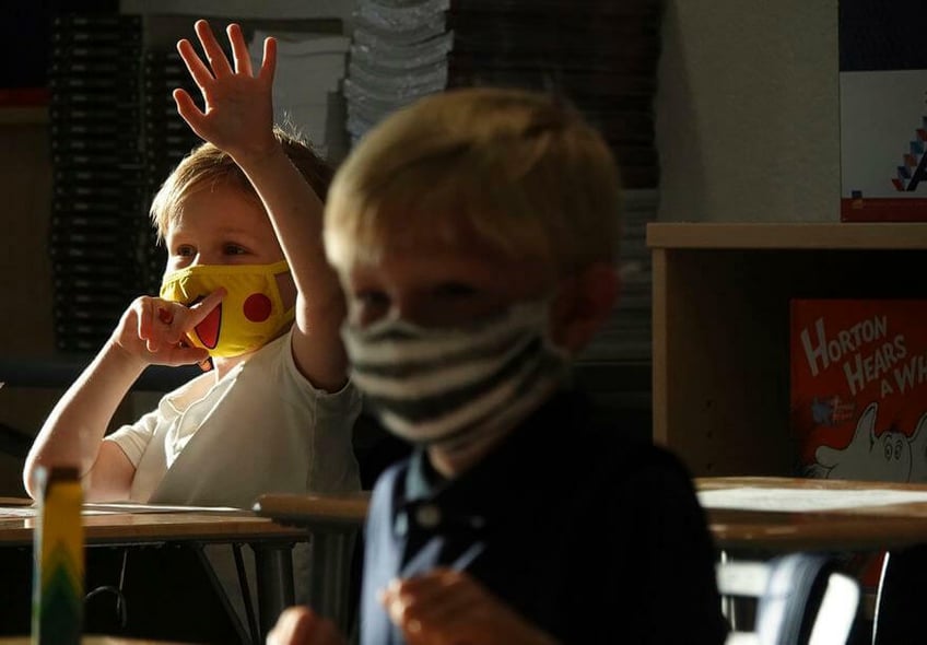 het maskeren van schoolkinderen is misbruik